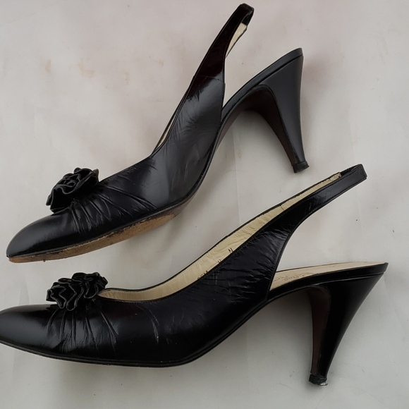Rosina Ferragamo Schiavone Shoes - Ferragamo Rosina Ferragamo Schiavone Reno Sling Backs EUC In Box Black